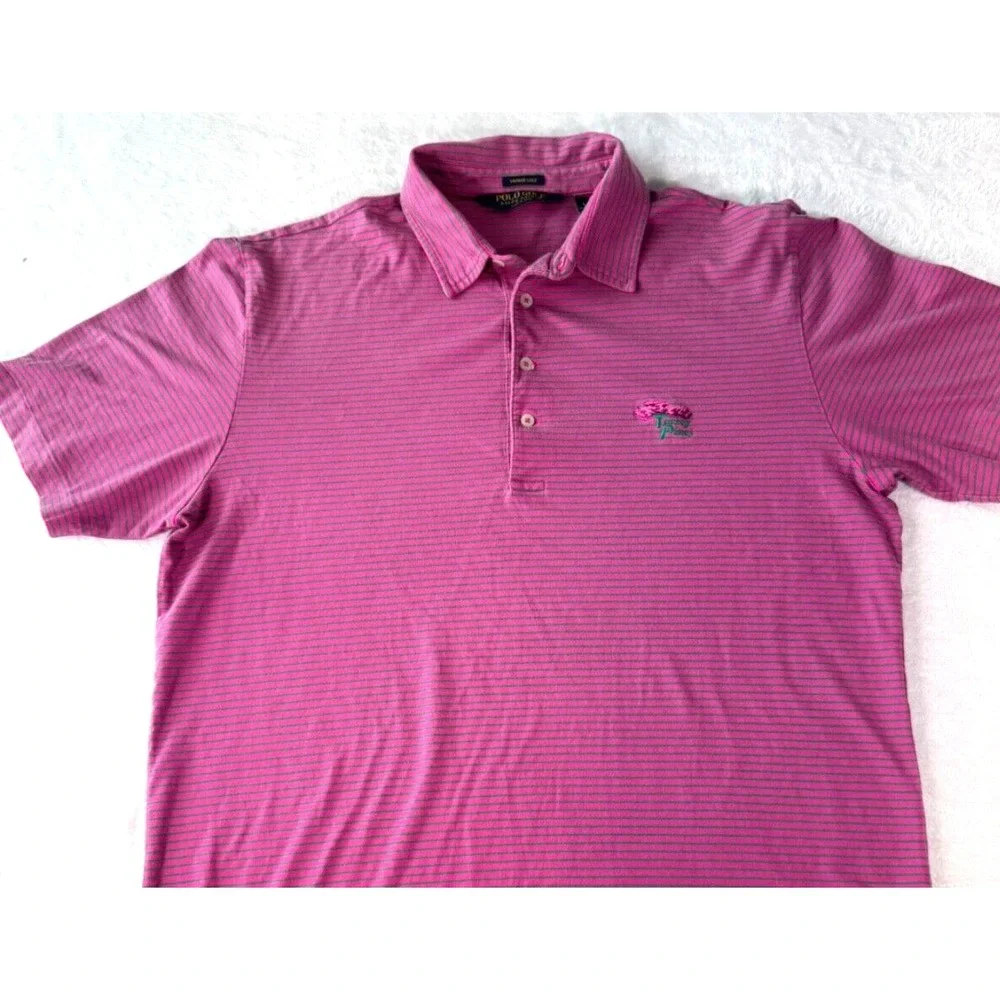 Polo Golf Ralph Lauren Polo Shirt TORREY PINES‎ Mens Large Pink Vintage Lisle